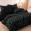 Dark Leopard Print Duvet Cover Set with Two Pillowcases