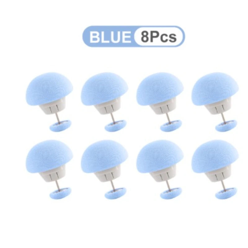 Blue anti-slip bedsheet quilt clips in a set of eight