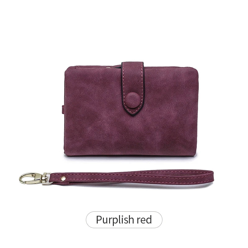Compact Frosted Tri-Fold Wallet for Women