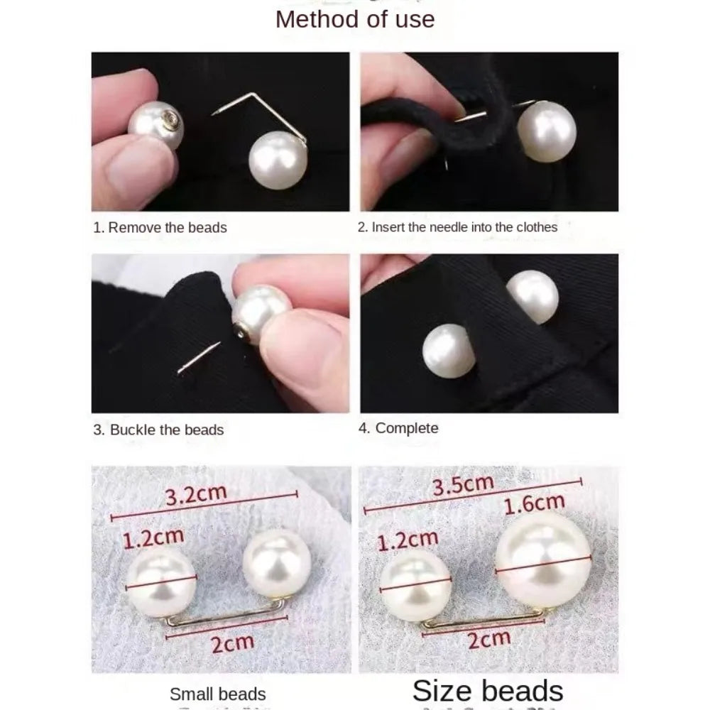 Pearl Brooch Pin Set – Versatile Double-Head Clips for Style and Function