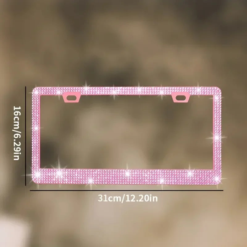 Crystal Rhinestone License Plate Frame for Cars