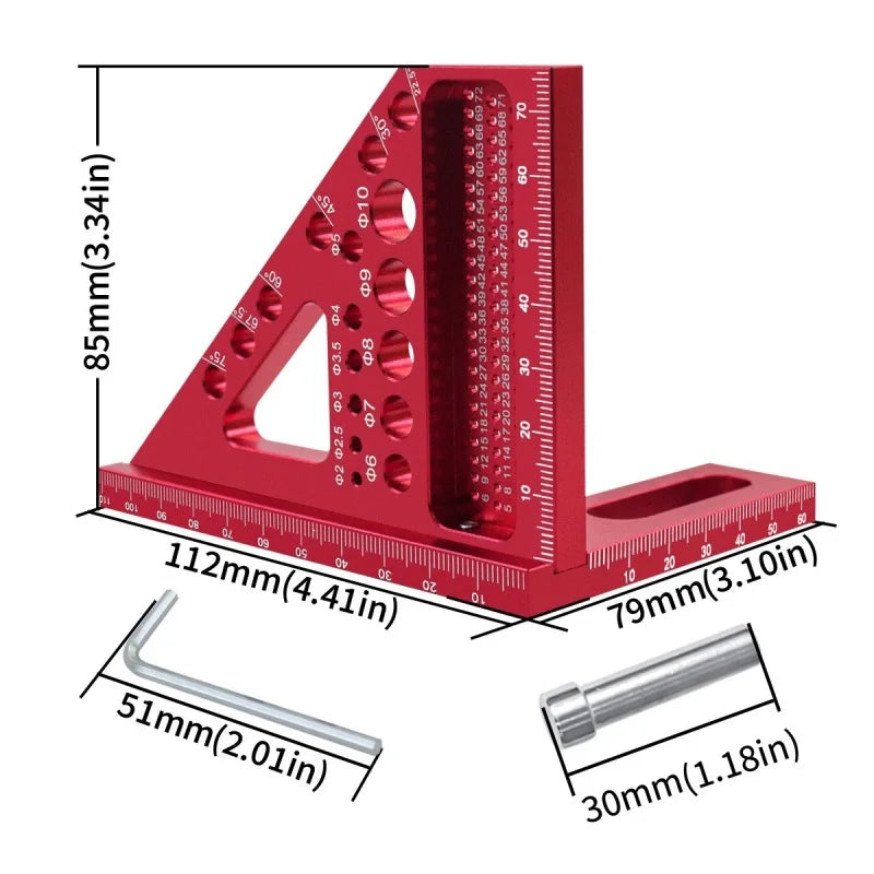 3D Multi-Angle Aluminum Miter Triangle Ruler for Woodworking