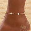 Bracelet-Cheville Fleur de Trèfle Plaqué Or 18K