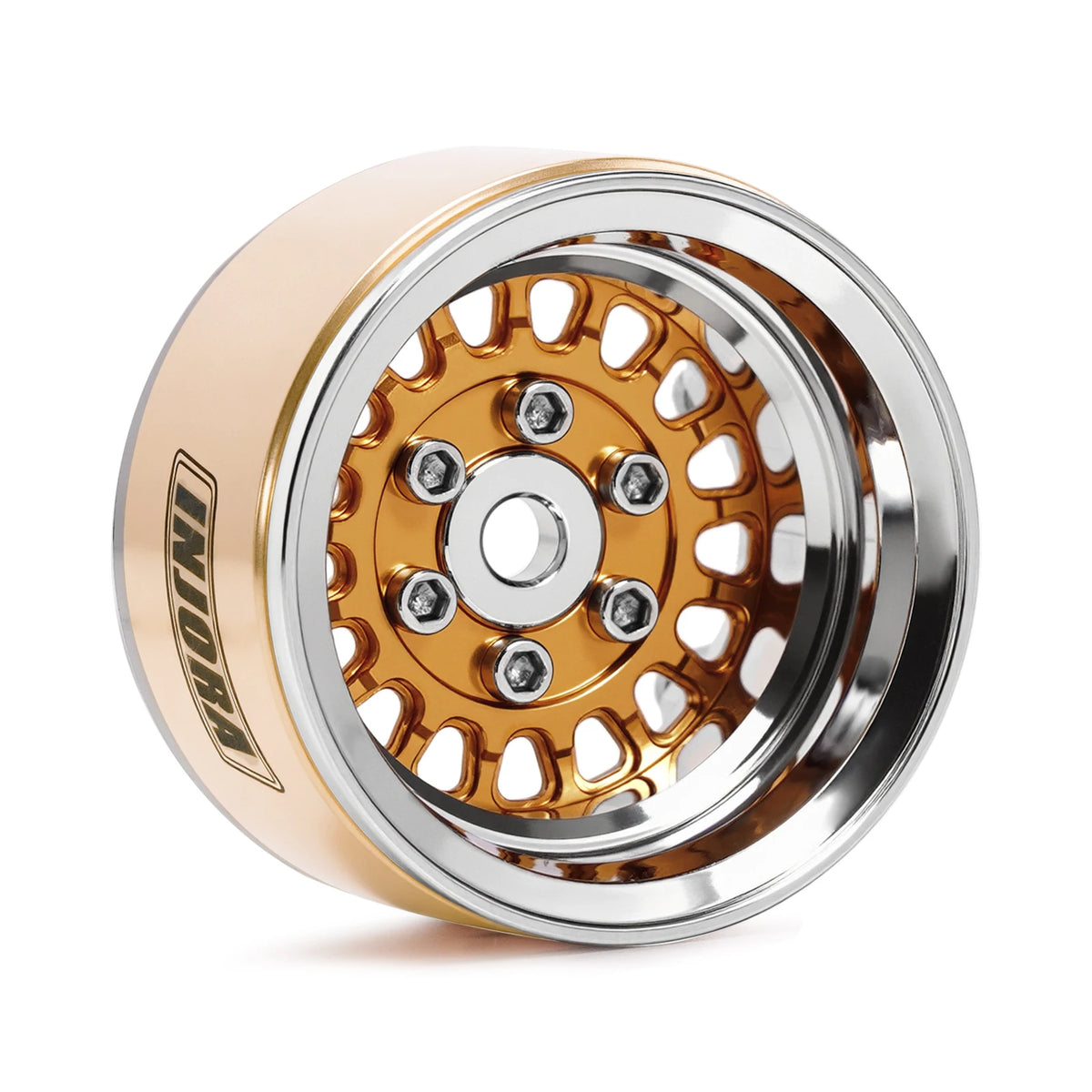 INJORA 1.0" Modular Beadlock Wheels for 1/18 1/24 RC Crawlers - Brass & Aluminum