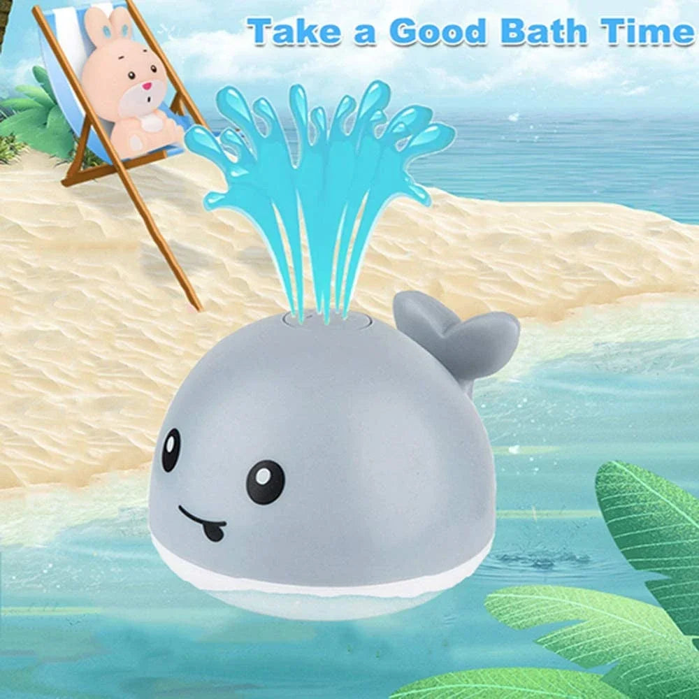 Whale Water Sprinkler Bath Toy with Glowing LED Lights