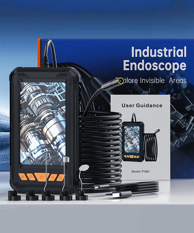 HD Handheld Endoscope Inspection Camera with 4.3-inch Screen and Adjustable LED Lights