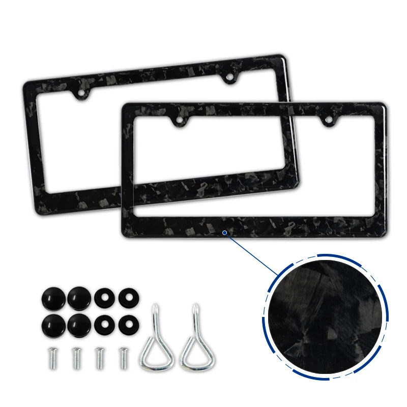 Carbon Fiber License Plate Frame with Anti-Rust Protection