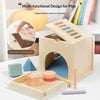 Montessori 4-in-1 Wooden Color Sorting & Shape Matching Box for Toddlers