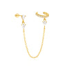 Aretes de Plata de Ley 925 con CZ y Borla de Cadena