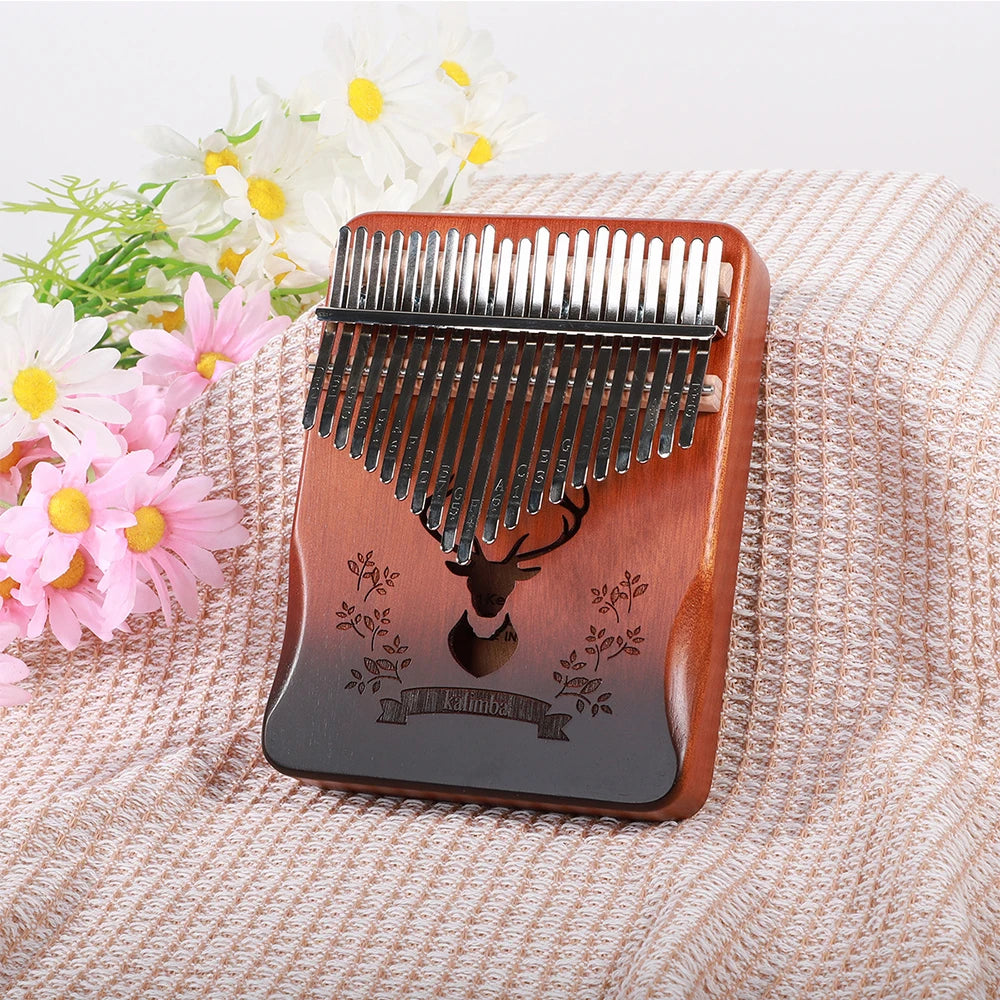 Mahogany Kalimba Thumb Piano with Tuning Kit
