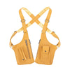 A tan anti-theft underarm wallet bag with an adjustable strap shown against a white background.
