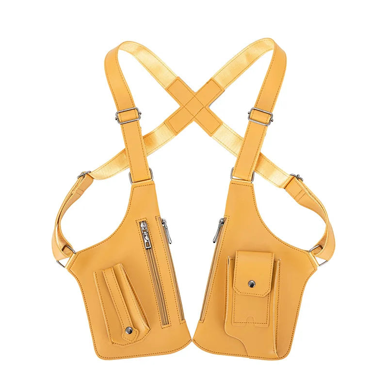 A tan anti-theft underarm wallet bag with an adjustable strap shown against a white background.