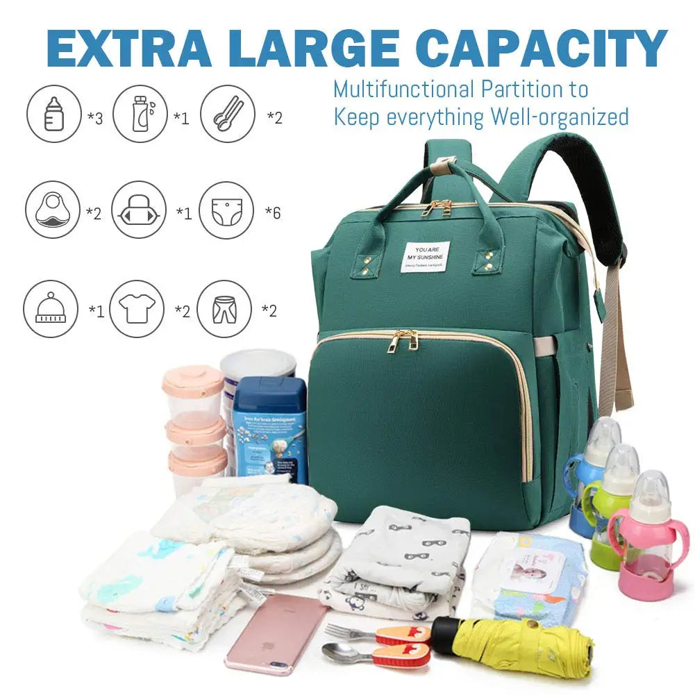 3-in-1 Diaper Bag Backpack with Foldable Changing Mat