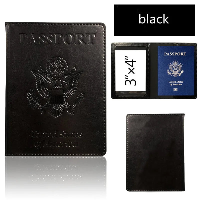 RFID-Blocking Leather Passport Holder with Card Slots