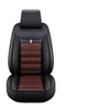 Black leather car seat cover protector with red and white stripe detail