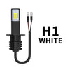 A black LED fog and DRL bulb with a yellow light, featuring a connector cable.