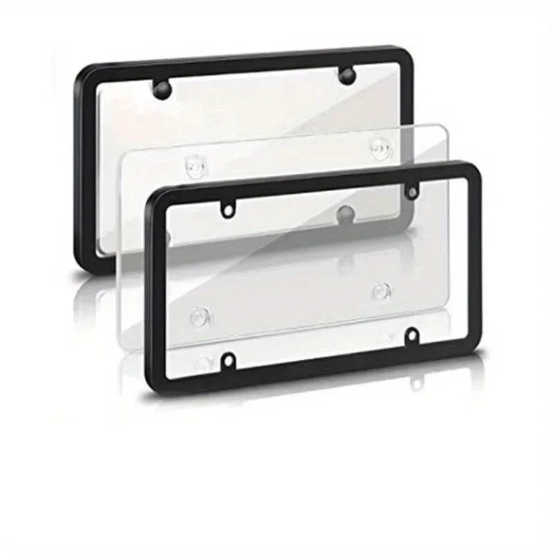 Durable License Plate Frame with Screw Cap Kit
