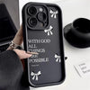 Black silicone phone case with a 'With God all things are possible' slogan and bow designs