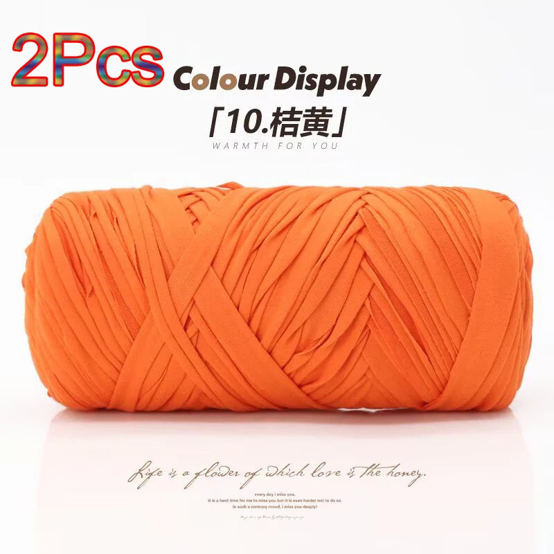 Elastic T-Shirt Yarn for Crochet and Knitting (2-Pack, 50m Each)