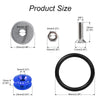 Kit of aluminum M6 threaded fasteners and a black rubber ring bumper