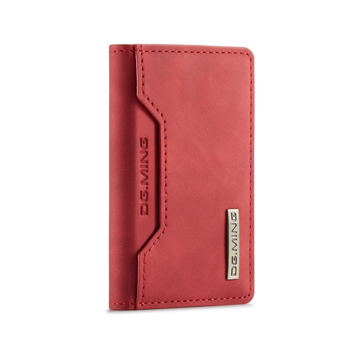 Vintage Leather Trifold Wallet with Magnetic Closure