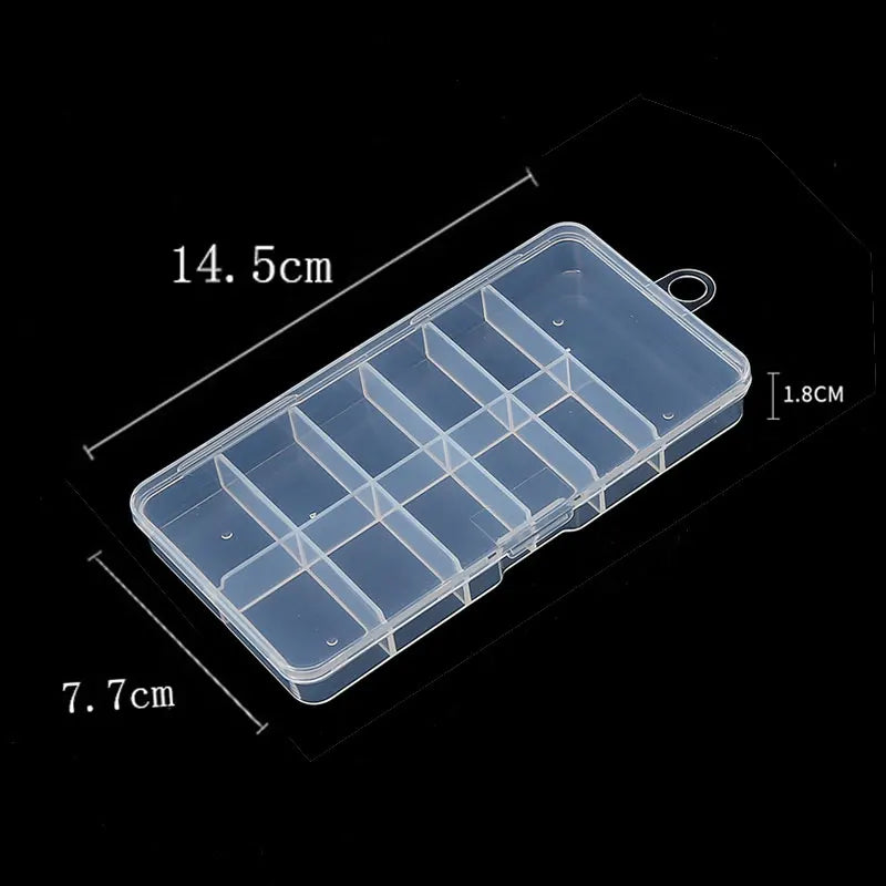 Clear Nail Tip Storage Box with Compartments