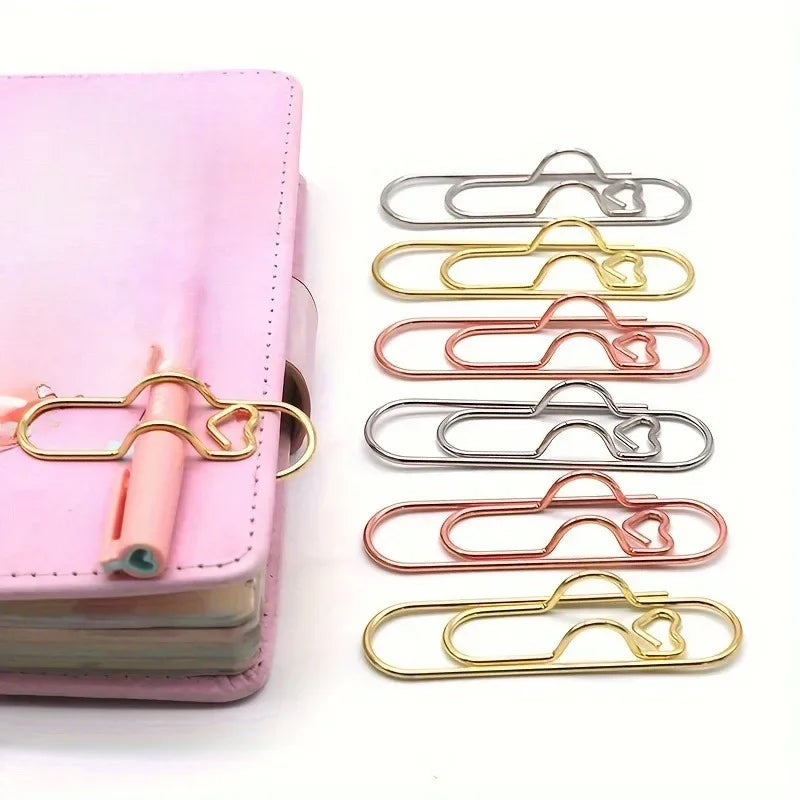Multifunctional Love Pen Clips for Notebooks and Stationery (Set of 4)