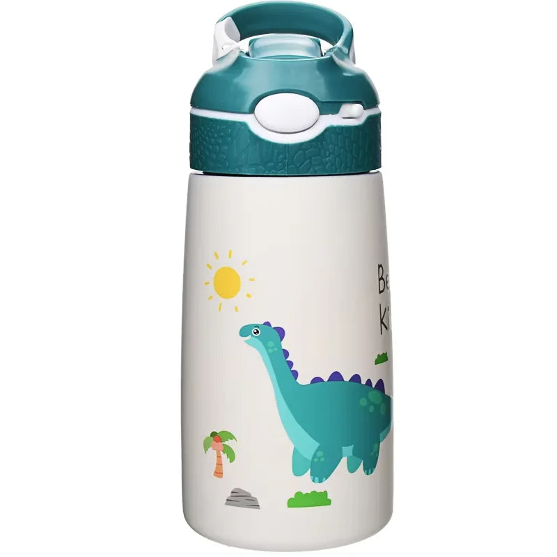 Botella de Agua de Acero Inoxidable Aislada para Niños con Pajita