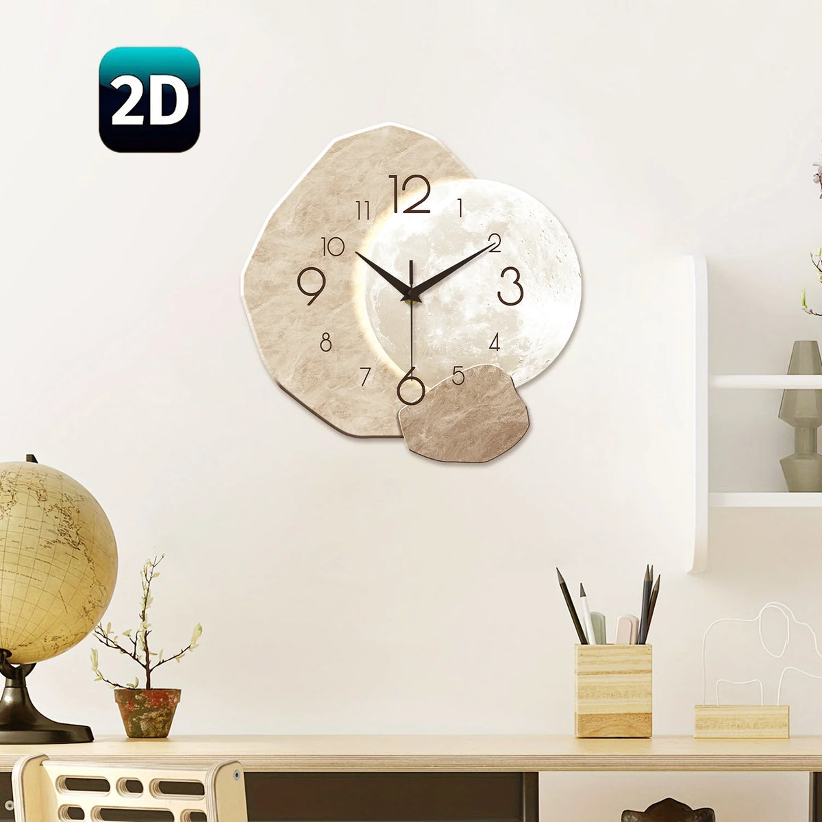 Minimalist Moon-Phase Wall Clock