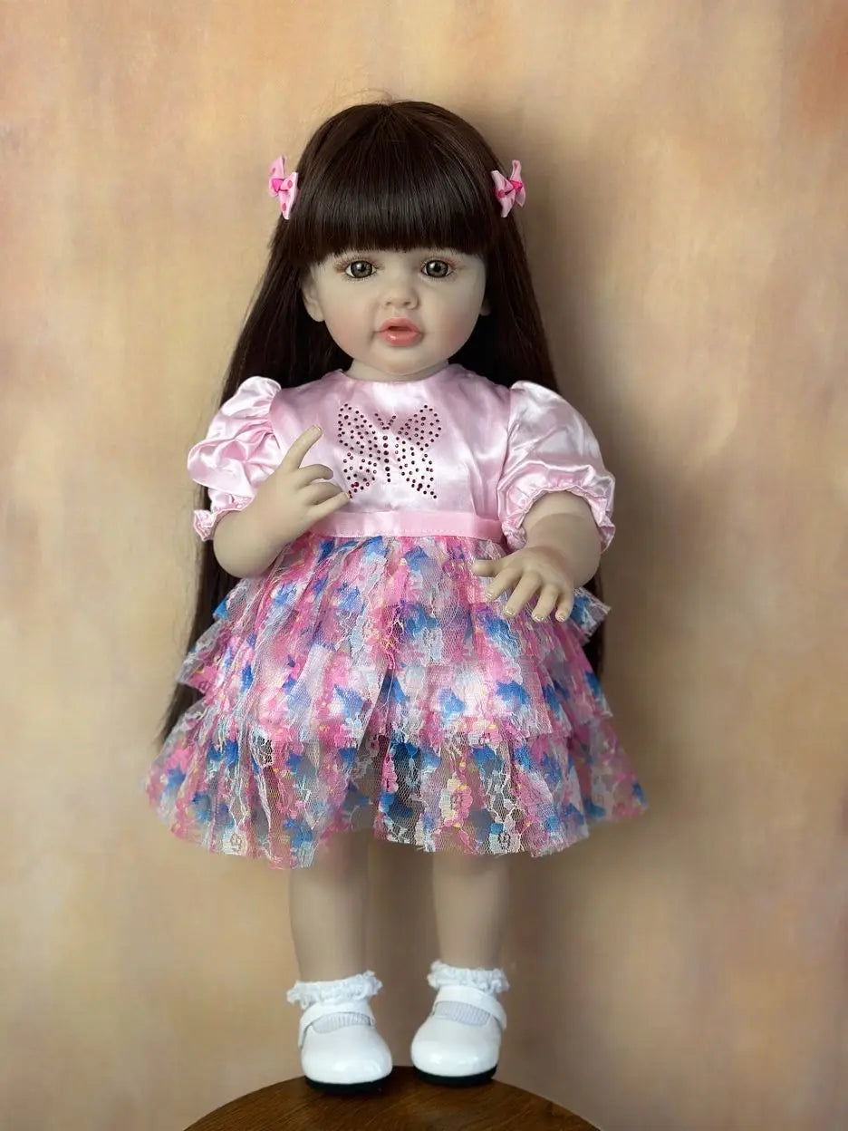Lifelike Reborn Baby Girl Doll with Soft Silicone Body