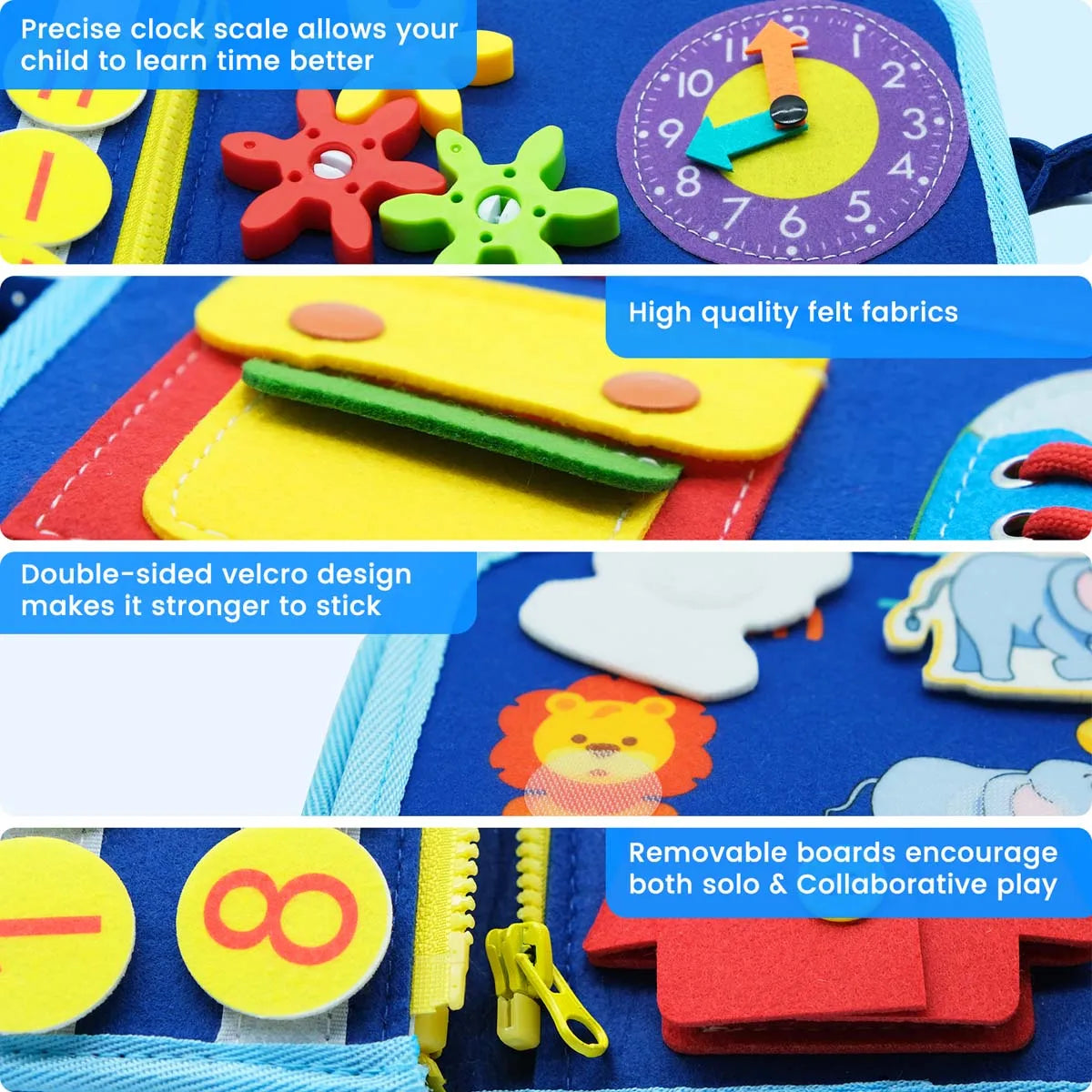 Montessori Busy Board – Dinosaur-Themed Sensory Learning Toy for Toddlers