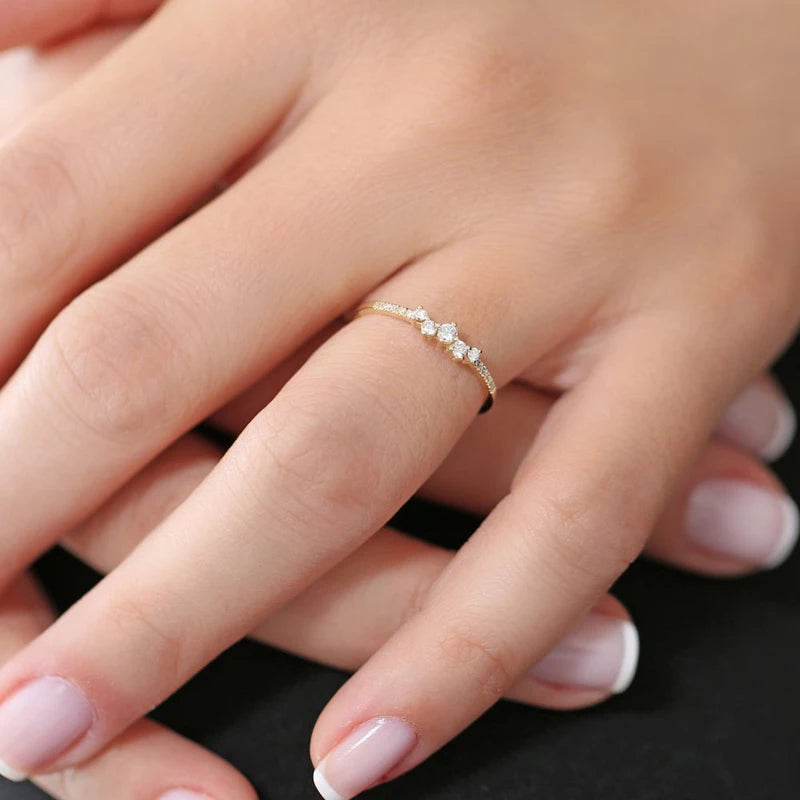 Classic Three-Stone Moissanite Engagement Ring in Sterling Silver