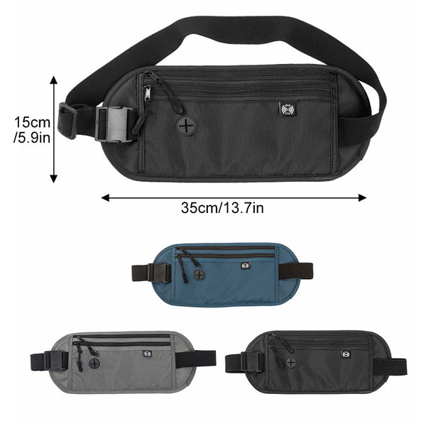 RFID-Blocking Travel Money Belt with Hidden Pockets