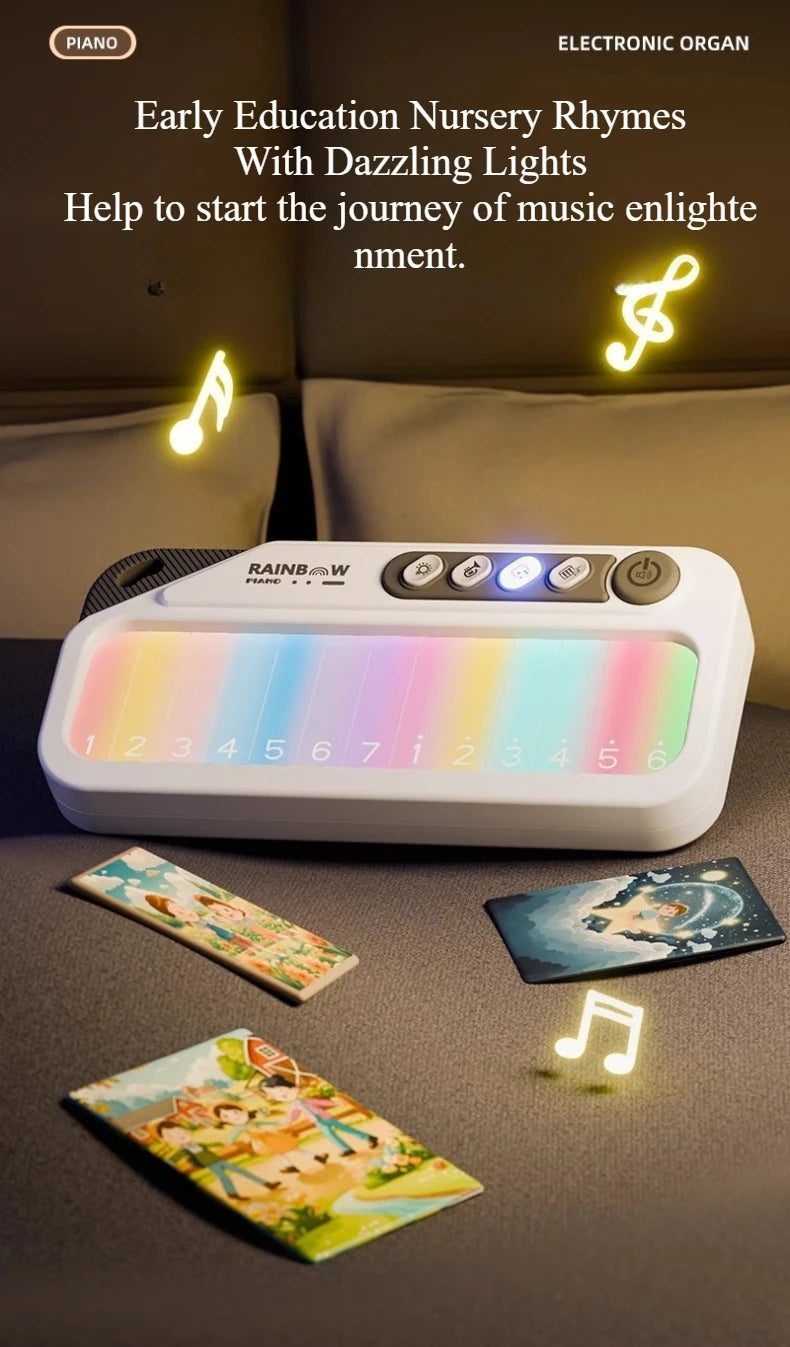 Glowing Rainbow Piano Keyboard Toy with 13 Melodies