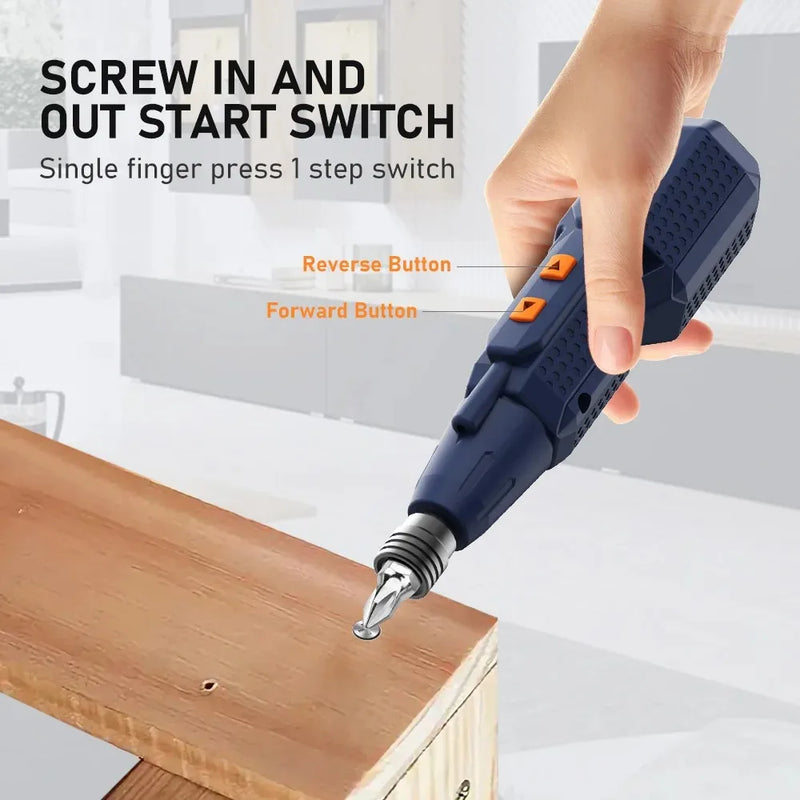 Compact Cordless Electric Screwdriver with LED Light