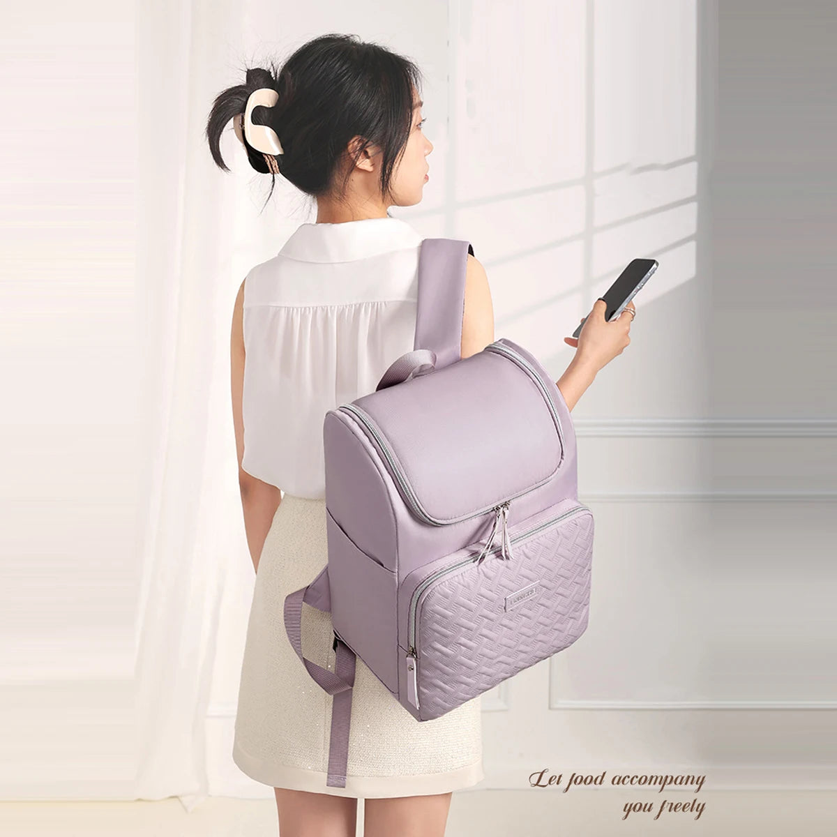 17L Insulated Lunch Bag Backpack with Cooler Compartment