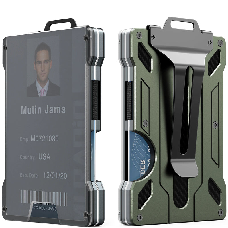 Slim Aluminum RFID Wallet with Money Clip