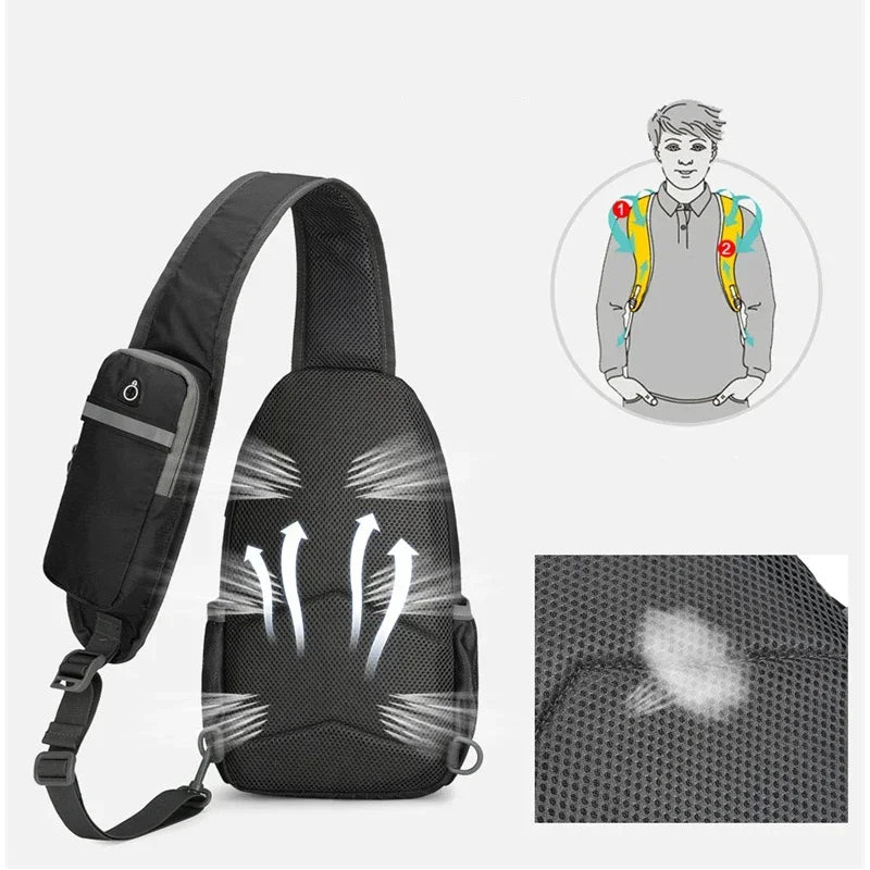 Waterproof Nylon Sling Chest Bag
