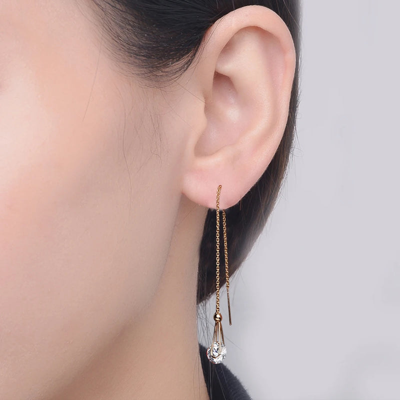 Elegant Cubic Zirconia Drop Earrings