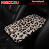 Leopard Print Car Armrest Cover - Soft Plush with Anti-Slip Base