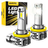 A package and two LED light bulbs with turbo cooling fans are shown.