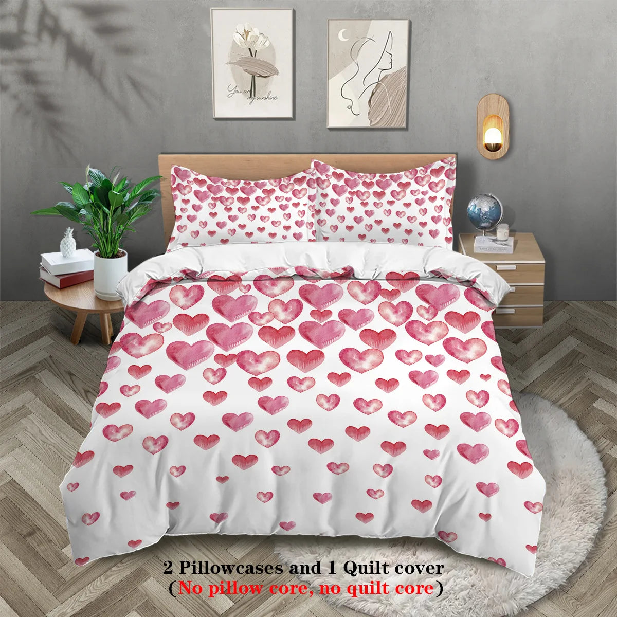 3-Piece Microfiber Comforter Set with Duvet Cover and Pillowcases
