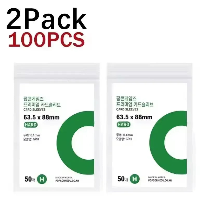 Un pack de deux pochettes de protection transparentes pour cartes ou objets de collection, 2 pièces, 100 pièces.