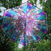 Stained Glass Arch Umbrella with Wind-Resistant Frame