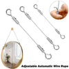 Adjustable stainless steel wire rope with a button for hanging pictures and decor