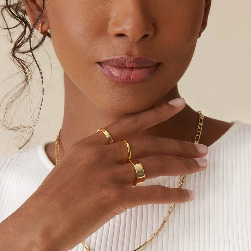 Minimalist Gold-Plated Stacking Ring Set