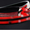 Close-up view of a red rubber seal strip designed for car windows, windshields, and sunroofs.