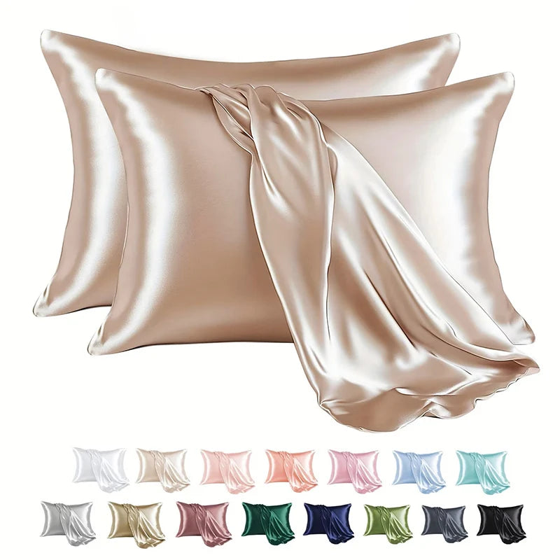 Satin Pillowcases (Set of 2) – Skin-Friendly Envelope Closure