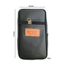 Black leather crossbody sling bag with a flap and gold-colored hardware.