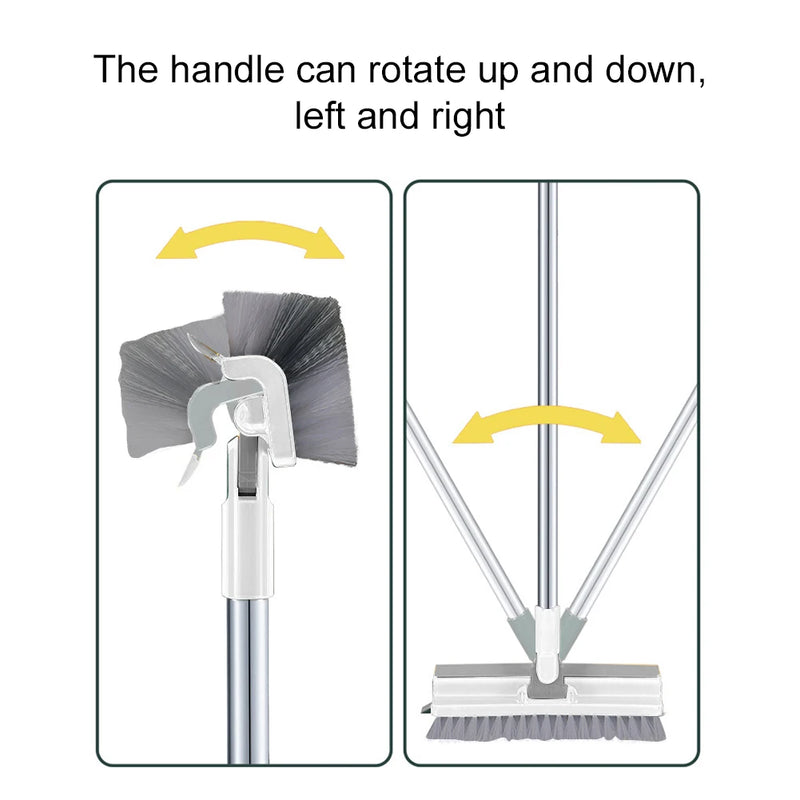 3-in-1 Floor Scrub Brush with 180° Rotating Long Handle